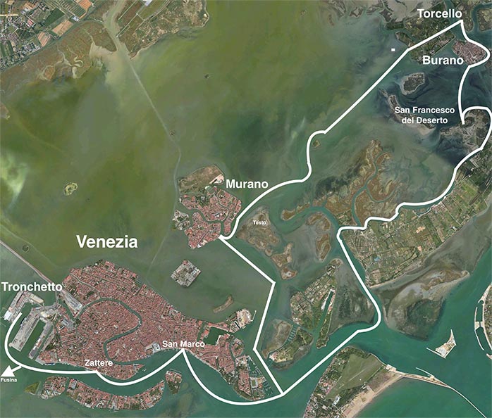 tour-isole-di-venezia-mappa Gita in barca alle isole di Venezia - Tour in barca isole di Venezia - Tour panoramico in barca isole di Venezia - Tour in Laguna